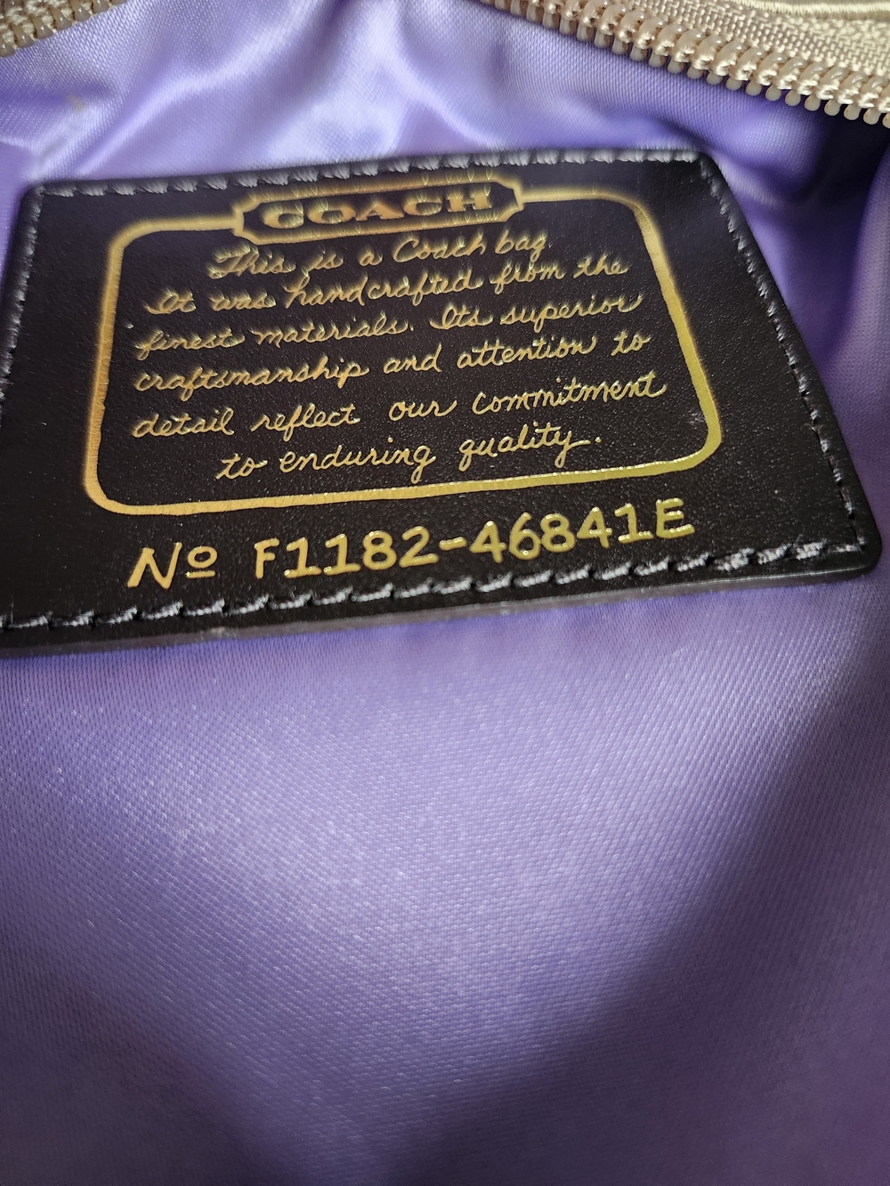Coach Gold Metallic Signature Crossbody Bag - Picture 13 of 16
